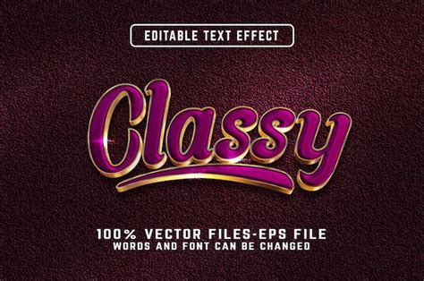 Premium Vector Classy 3d Editable Text Effect Premium Vectors