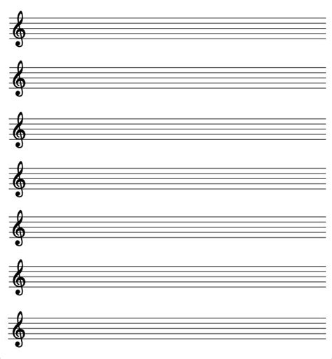 Song writer's composing template stencil for music notes & symbols with manuscript staff paper tablet. Printable Staff Paper - 7+ Free Download for PDF | Blank sheet music, Treble clef, Free violin ...