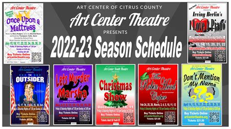 Art Center Theatre Season Schedule 2022 2023 Art Center Of Citrus County