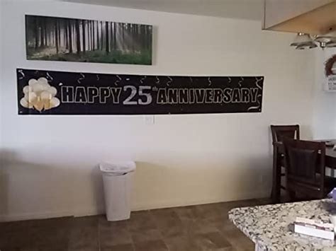 Buy Yoaokiy Happy 25th Anniversary Banner Decorations Supplies Large
