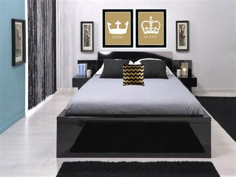 Built on a solid wood frame with accents nailhead application to add beauty to the bed. These would be fun for over our bed. King and Queen Art ...