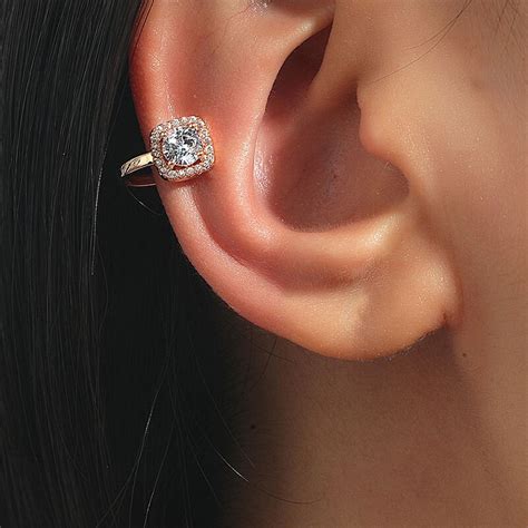 1pc Fashion Gold Metal Ear Cuff Ear Clip For Women No Pierced C Shape