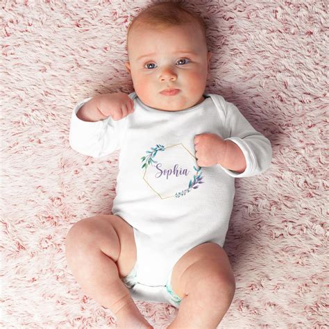 Cute Baby Girl Onesie Custom Name Baby Clothes Personalized Baby Name