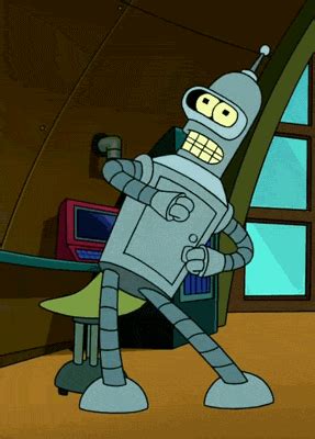 An Updated Version Of The Classic Robot Futurama Bender Tv Happy Happy Gif Dancing