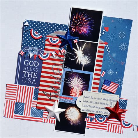 Layout 4th Of July Summer Scrapbook Layouts Scrapbook Paper Crafts