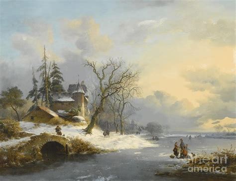 Dutch Winter Landscape Painting By Motionage Designs Fine Art America