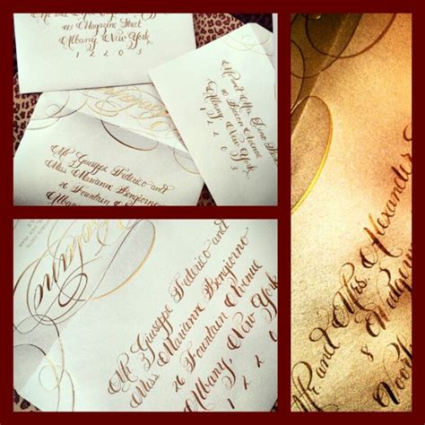 Gold Ink Calligraphy Gold Ink Wedding Gold Anniversary