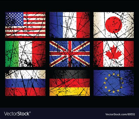 Grunge Flags Royalty Free Vector Image Vectorstock