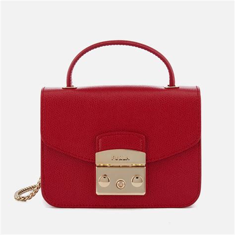 Furla Leather Metropolis Mini Top Handle Bag In Ruby Red Lyst