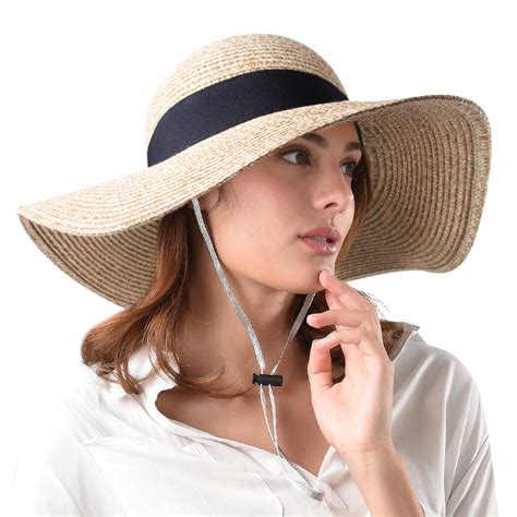 Furtalk Womens Sun Straw Hat Wide Brim Upf 50 Summer Hat Foldable Roll