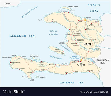 Republic Of Haiti Road Map Royalty Free Vector Image