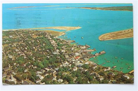 Postcard Aerial View Of Edgartown Marthas Vineyard Island Ma Ebay