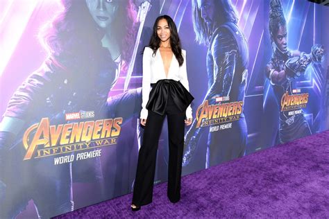 Zoe Saldana Avengers Infinity War Premiere 1 Satiny