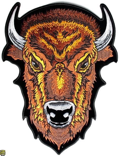 Large Brown Buffalo Head Patch Embroidered Patches