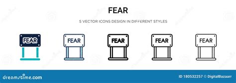 Fear Icon In Filled Thin Line Outline And Stroke Style Vector