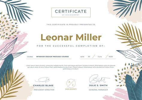 Free Floral Certificate Template To Design And Download
