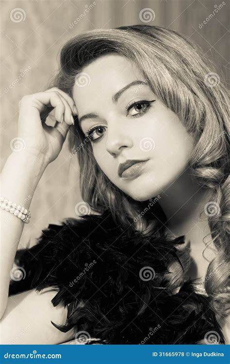 Retro Portrait Stock Photo Image Of Caucasian Elegant 31665978