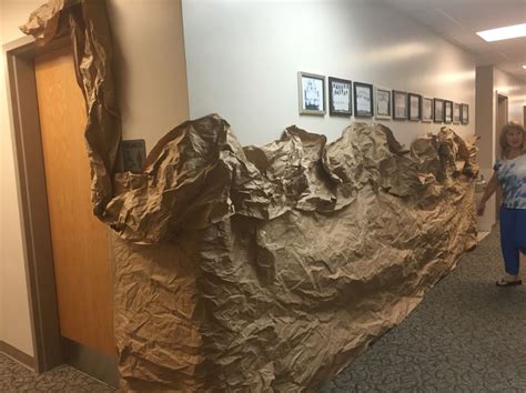 Cave Wall Using Carpet Tubes And Brown Kraft Paper