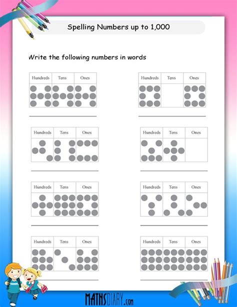 Spelling Numbers Upto 1000 Worksheets Math Worksheets
