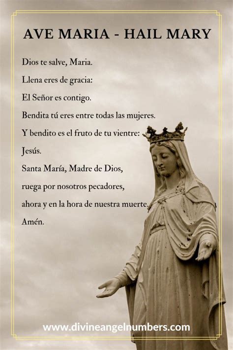 Ave Maria Hail Mary In Spanish Highly Revered And Powerful