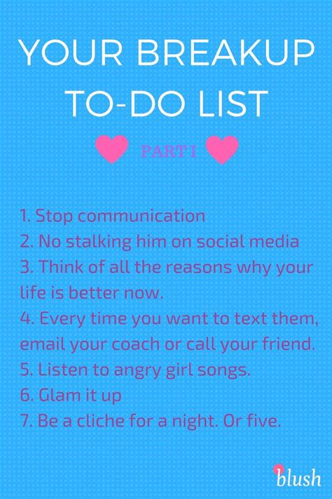 Your Breakup To Do List Part I Breakup Advice Breakup Motivation Breakup