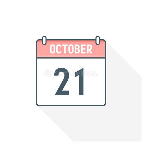 21st October Calendar Icon October 21 Calendar Date Month Icon Vector