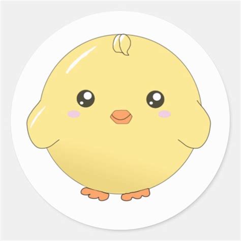 Cute Kawaii Yellow Chick Stickers Zazzleca