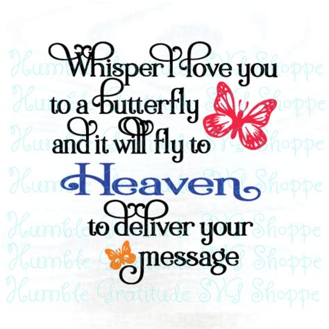 Whisper I Love You To A Butterfly Svg Bereavement Memorial Etsy Canada