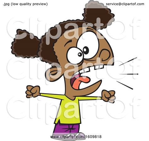 Little Girl Yelling Clip Art