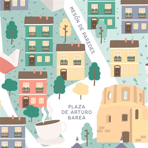 Illustrated Map Of Lavapiés Neighborhood Madrid On Behance