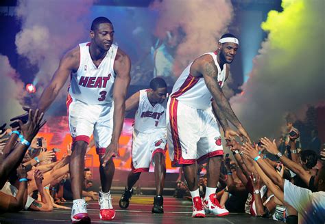 Lebron James Dwyane Wade And Chris Bosh Were Caught Up In The Moment