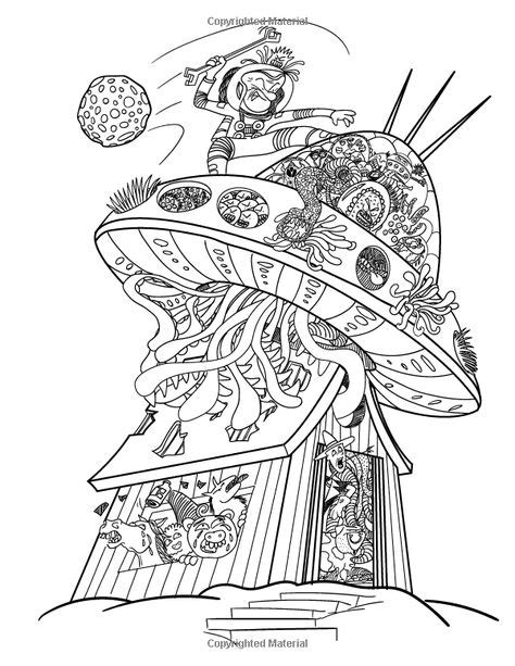 Invasion Of The Doodle Aliens Adult Coloring Book Fun