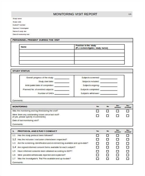 Free 9 Sample Visit Report Forms In Pdf Ms Word