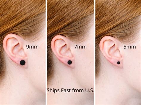 Black Flat Matte Finish Stud Earrings Small Earrings For Etsy