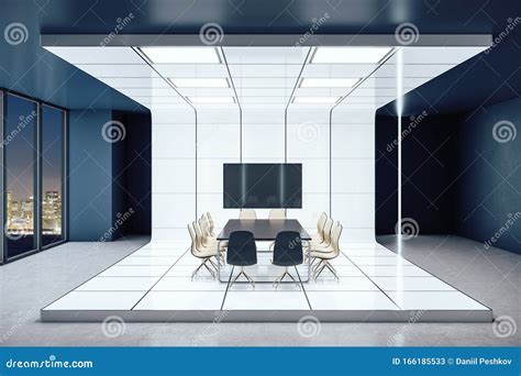 Futuristic Modern Meeting Interior Stock Illustration Illustration Of