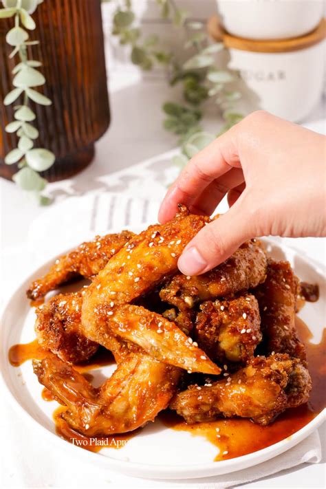 Honey Garlic Chicken Wings Air Fryer Two Plaid Aprons