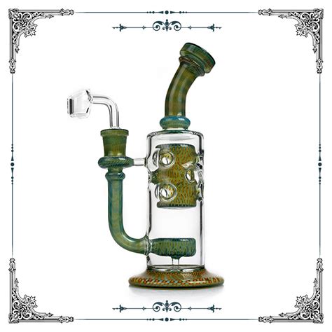 Wholesale Glass Water Pipe Straight Fab Honeycomb Jet Perc Recycler Oil Rig Art Glass Smoking