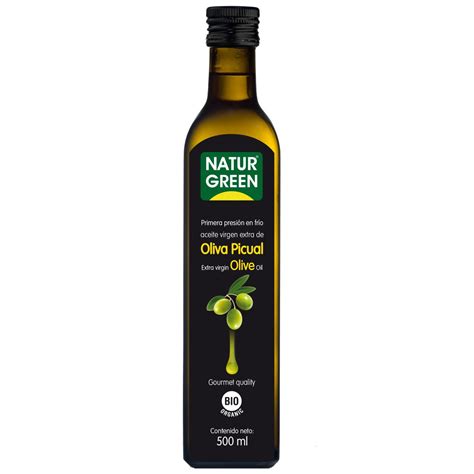 aceite de oliva extra virgen orgánico picual 500 ml marca naturgreen tremus