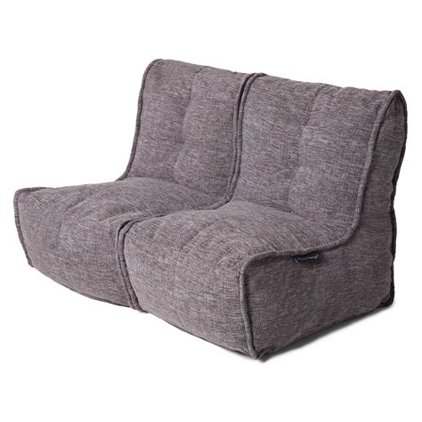 It's large enough for your average chair, but if you're going kid sized, 2 feet will work. 2 Seater Gery Sofa | Designer Bean Bag Couch | Grey Fabric ...