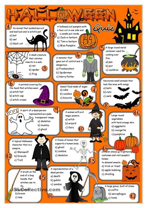 Vocabulaire Des Enfants Halloween En Anglais English Singing - Halloween quiz | Halloween, Do wydrukowania, Edukacja