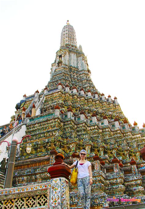 The Sunset At Wat Arun Temple Of Dawn While Travelling