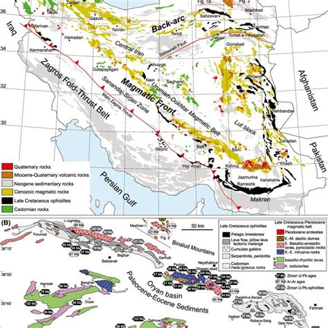 A Simplified Geological Map Of Iran Emphasizing Ediacaranearly