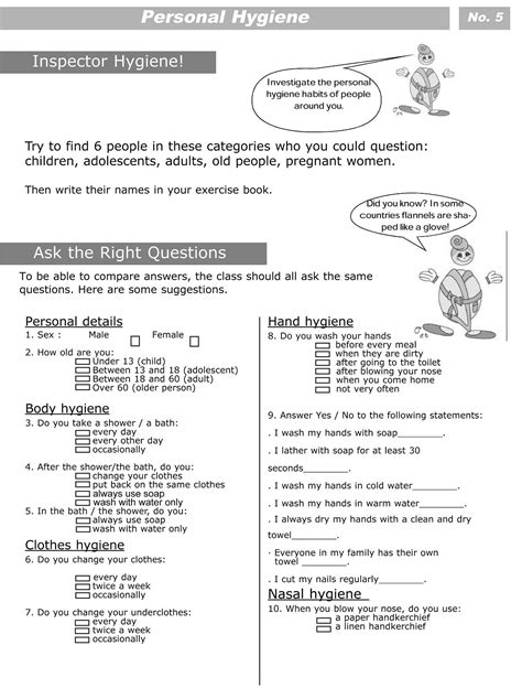 Personal Hygiene Activities Worksheets Printable Printable Worksheets