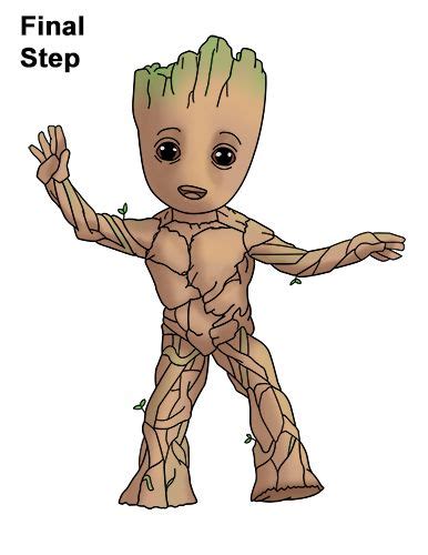Draw Baby Groot Full Body Marvel Baby Groot Drawing Baby Groot Baby