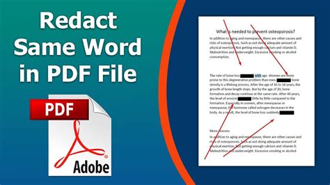 How To Redact The Same Word In Pdf Using Adobe Acrobat Pro Dc Underweight Bone Loss Bone