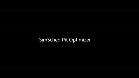 Simsched Pit Optimizer Youtube