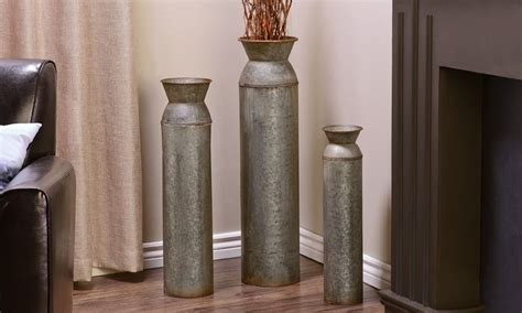 T Craft Rustic Metal Cylinder Design Floor Vase Set Click On The My Xxx Hot Girl