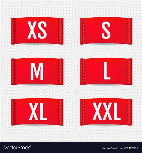 Clothing Labels Set Isolated Transparent Vector Image