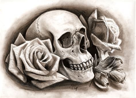 Skull With Roses By Jamesboots On Deviantart