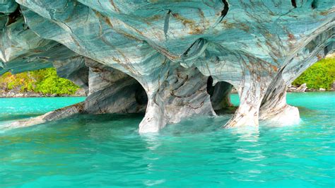 Wallpaper Marble Caves Chile Ocean 4k Nature 16467